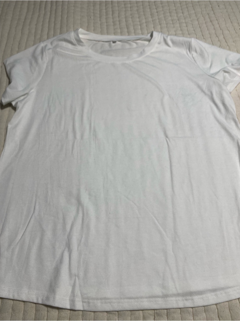 White Women's Short Sleeve Crewneck Tee